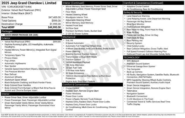 2025 Jeep Grand Cherokee L Limited
