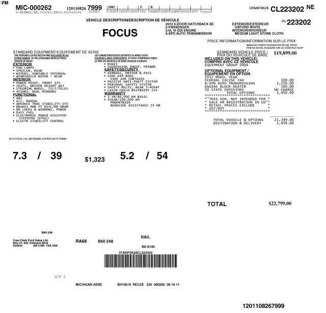 2012 Ford Focus SE