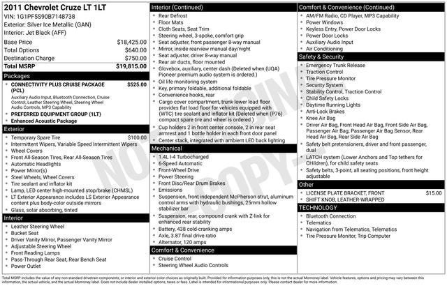 2011 Chevrolet Cruze LT w/1LT