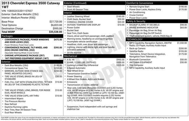 2013 Chevrolet Express Cutaway 3500 3500