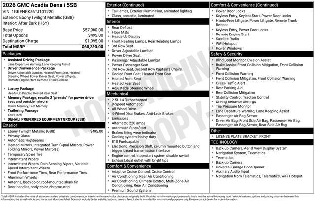 2026 GMC Acadia Denali