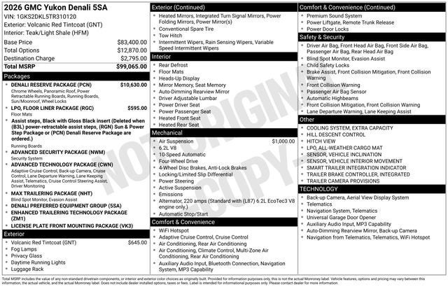 2026 GMC Yukon Denali