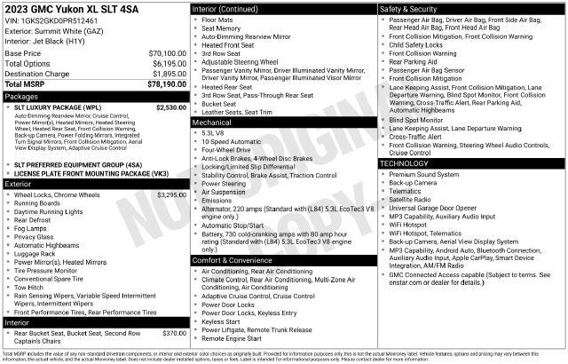 2023 GMC Yukon XL SLT