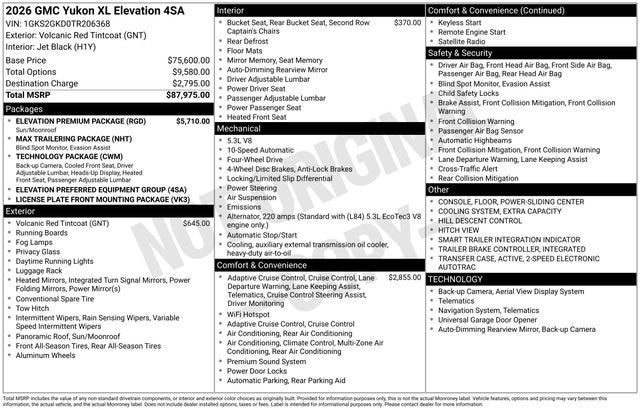 2026 GMC Yukon XL Elevation