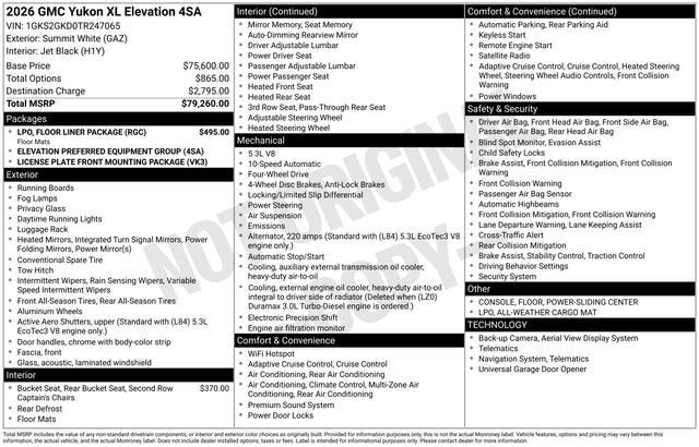 2026 GMC Yukon XL Elevation