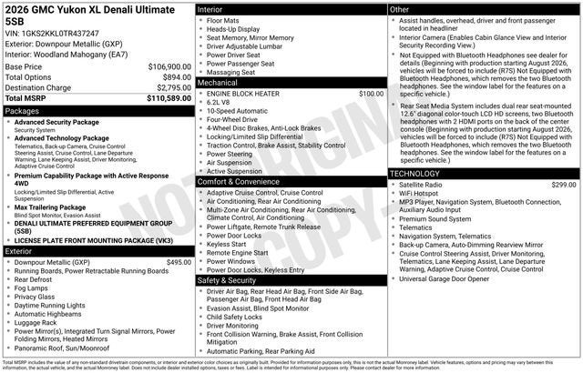 2026 GMC Yukon XL Denali Ultimate