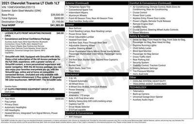 2021 Chevrolet Traverse LT Cloth