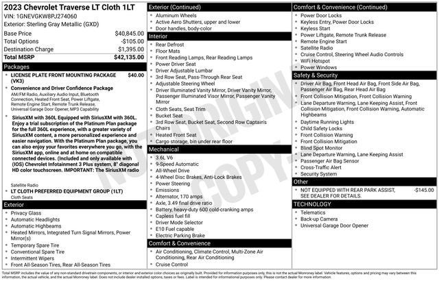 2023 Chevrolet Traverse LT Cloth