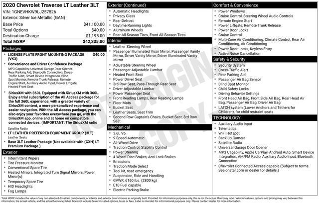 2020 Chevrolet Traverse LT Leather
