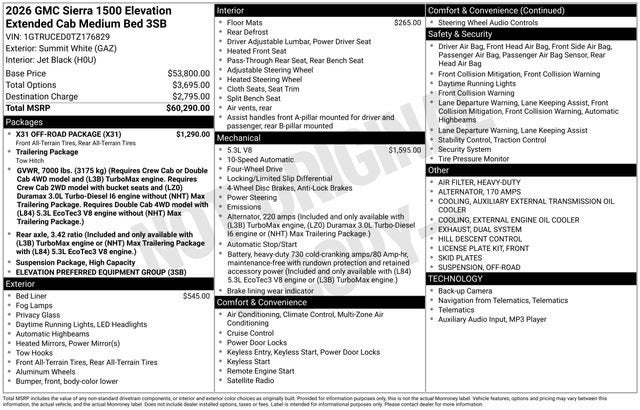 2026 GMC Sierra 1500 Elevation