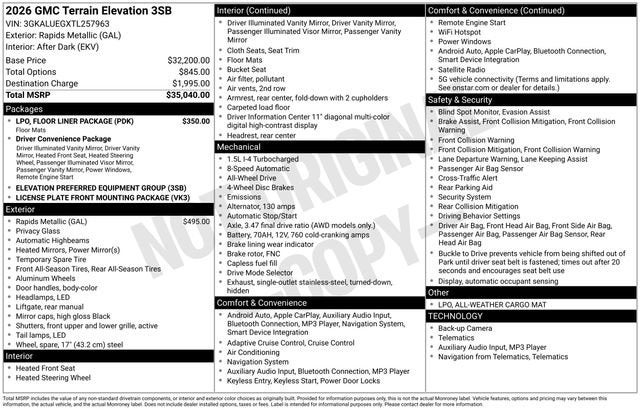 2026 GMC Terrain Elevation