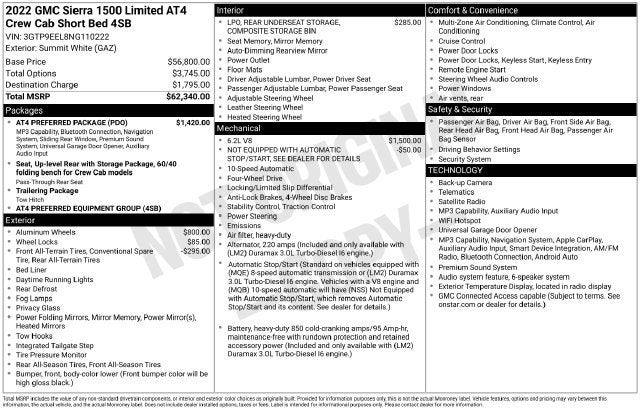 2022 GMC Sierra 1500 Limited AT4
