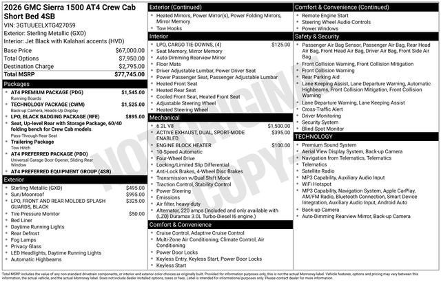 2026 GMC Sierra 1500 AT4