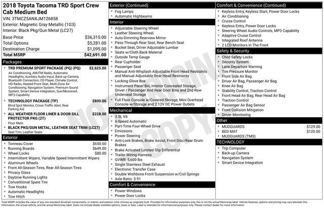 2018 Toyota Tacoma SR