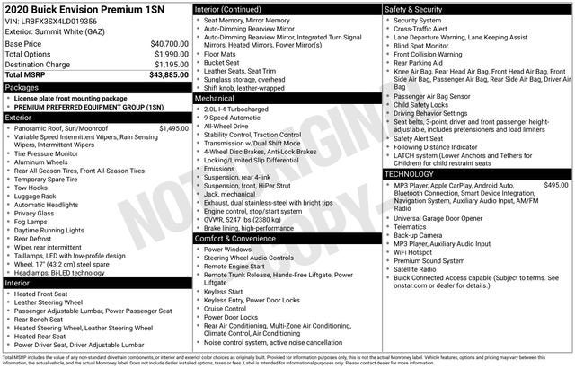 2020 Buick Envision Premium