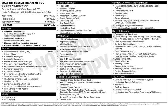 2026 Buick Envision Avenir